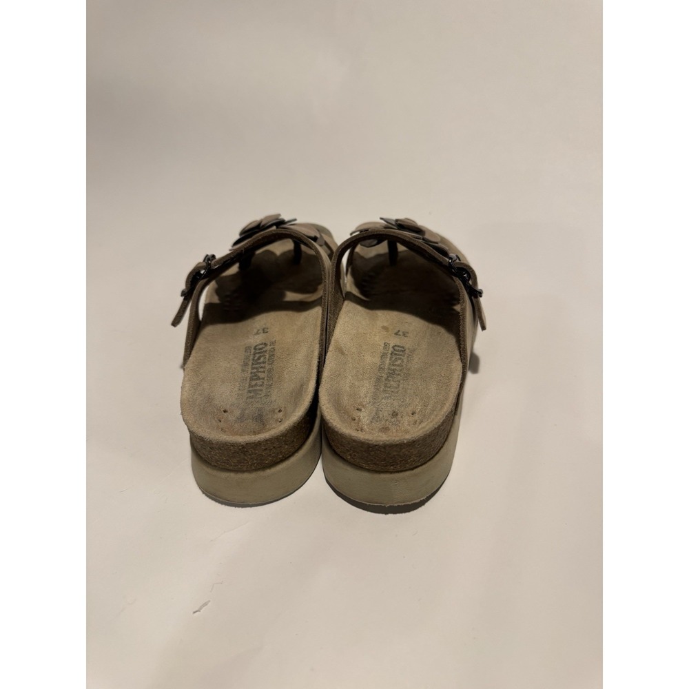 P22 Mephisto Violette Leather Thong Brown Tan Women Sandals 37 size 7 - Picture 3 of 8